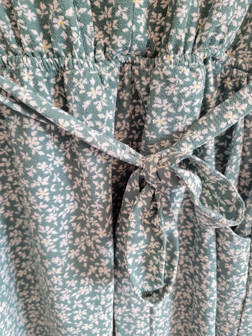 Monteau Green Floral Tie-Waist Midi Dress - Picture 4 of 5
